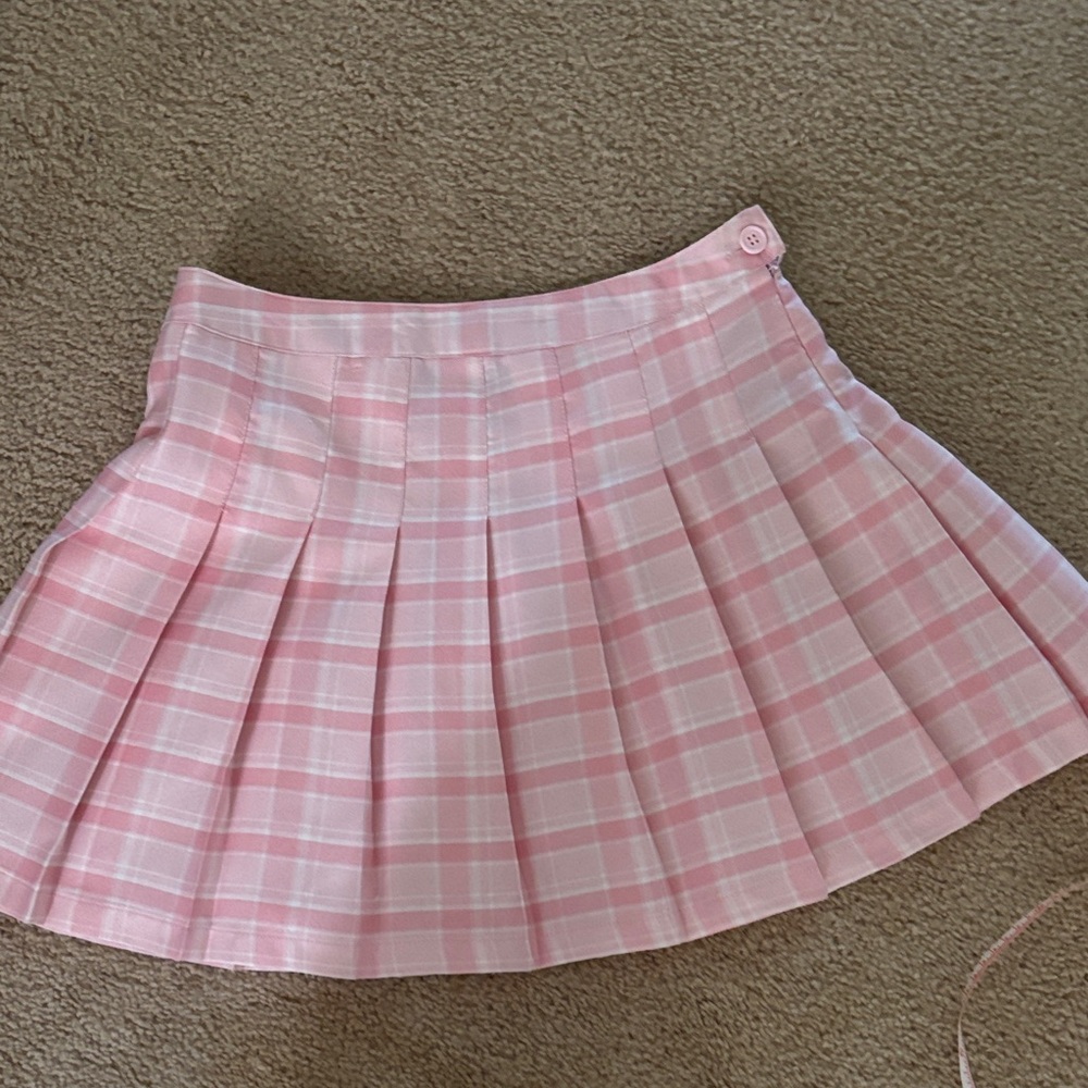 Pink Plaid Women's Skirt